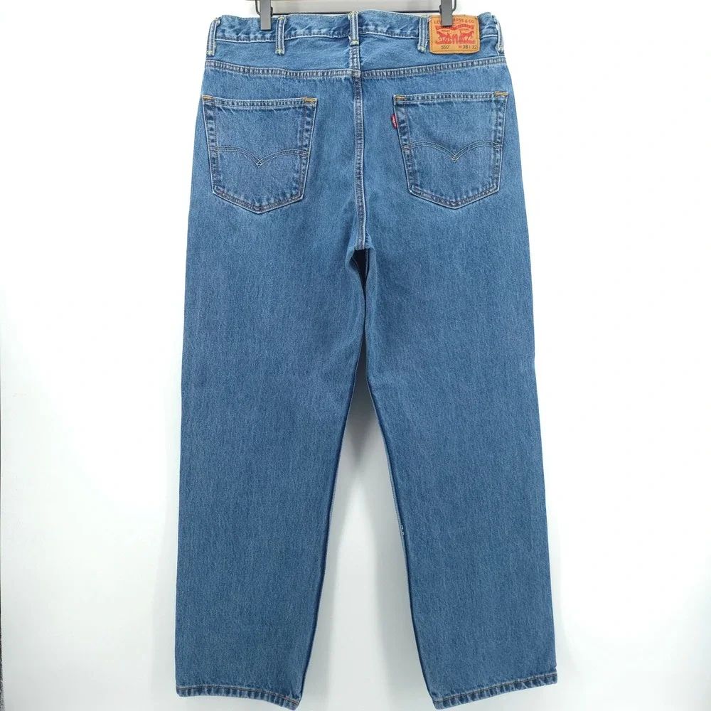Levi's 550 Mens Relaxed Fit Jeans 38x32 Blue Medium Wash Denim Tapered Leg